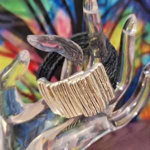 Signed Israel Silver Toned Magnetic Clasp Bracelet